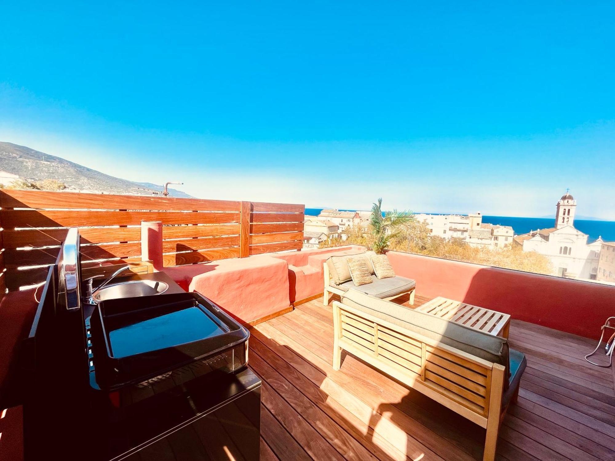 Pepites Bastiaises Piazza D'A Appartement Roof Top Vue Mer Бастия Экстерьер фото